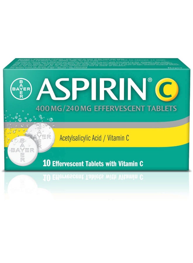 ASPIRIN Pack Of 2 Aspirin C Effervescent 400mg 240mg 10 Tablets - Image 3